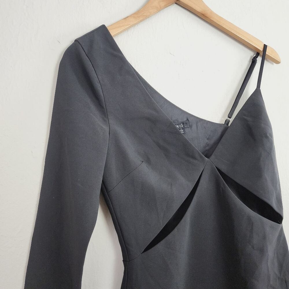 NBD Tobias Black One Shoulder Cut Out Mini Dress Asymmetric Revolve - Size Small - Picture 3 of 11